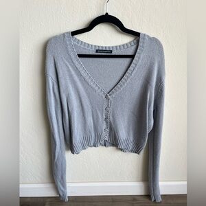 Brandy Melville Cropped V-Neck Button Down Cardigan